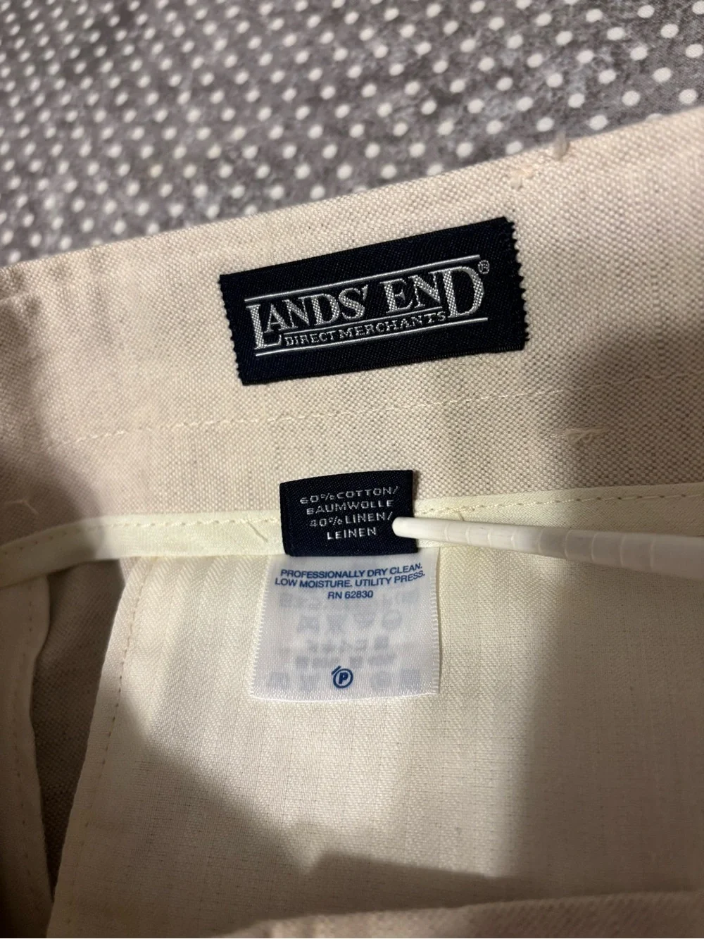 Lands' End Men's Dress Pants in Light Beige